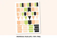 Printable planner sticker sheet with colorful functional labels and flags