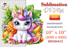 Printable kawaii unicorn design for T-shirts, invitations, scrapbooks, and sublimation projects.