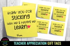 Thank You for Sticking With Me and Helping Me Learn I Teacher Appreciation Gift Tags
