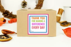 Thank You for Making A Difference Every Day I Teacher Appreciation Gift Tags
