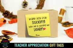 Thank You for Sticking With Me and Helping Me Learn I Teacher Appreciation Gift Tags
