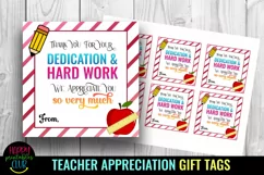 Thank You for Your Dedication & Hard Work I Teacher Appreciation Gift Tags