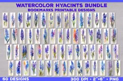 Watercolor Hyacinths Bookmarks Printable Bundle Product Image 1