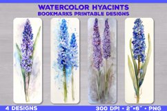 Watercolor Hyacinths Bookmarks Printable Bundle Product Image 16
