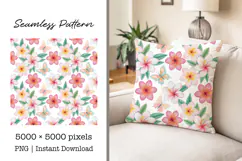 Seamless Tropical Plumeria and Butterfly Floral Watercolor Product Image 3