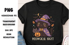 Cute Halloween Black Cat Witch spooky season Product Image 1