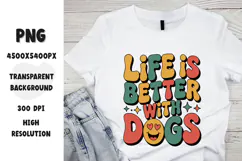 Life is better with dogs retro groovy 70s dog-loving theme Product Image 1