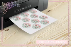 Christmas Sticker- PNG File - Round Merry Christmas Sticker Product Image 4