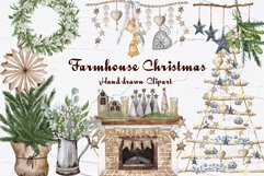 Farmhouse Christmas Clipart. Rustic Christmas. Product Image 6