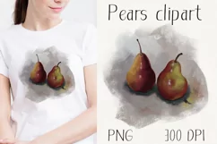 Pears sublimation design. Pear PNG. Fruit clipart. Painting Product Image 1