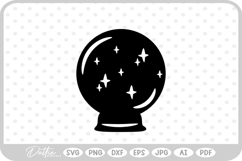 Crystal Ball Mystic Witch Halloween Spooky SVG PNG DXF Product Image 1