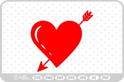 Arrow Heart Valentine&#039;s Day SVG PNG DXF Product Image 1