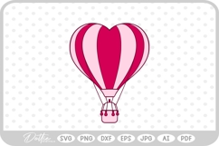 Heart Shaped Hot Air Balloon SVG PNG DXF Product Image 1