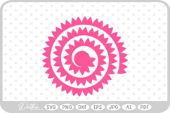 Rolled 3d Flower Template SVG PNG DXF Product Image 1