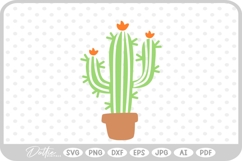 Cactus Tree Flower Spikes Desert Nature Plant SVG PNG DXF Product Image 1
