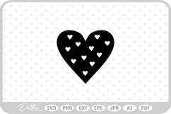 Heart Shape Border Silhouette Hand Drawn SVG PNG DXF Product Image 1