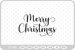 Merry Christmas Script Text Snowflake SVG PNG DXF Product Image 1