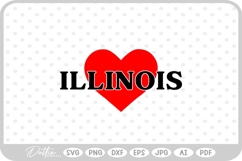 Illinois Heart USA State America SVG PNG DXF Product Image 1