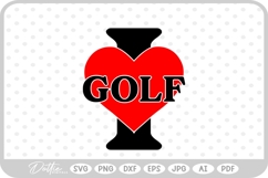 I Love Golf Sport Hobby Athlete SVG PNG DXF Product Image 1