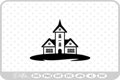 Christmas Town Festive Scene Houses Land SVG PNG DXF Product Image 1