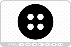 Button Shape Cute Silhouette Outline Holes SVG PNG DXF Product Image 1