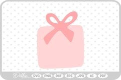 Gift Box Present Bow Wrap SVG PNG DXF Product Image 1