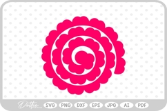 Rolled Paper Flower Template SVG PNG DXF Product Image 1