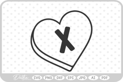 Candy Heart Shape Letter X SVG PNG DXF Product Image 1