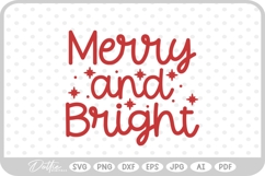 Merry And Bright Christmas Santa Quote Text SVG PNG DXF Product Image 1