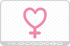 Heart Female Symbol Feminism Equality SVG PNG DXF Product Image 1