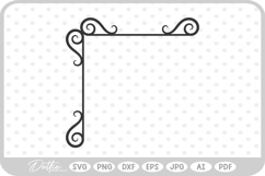 Decorative Swirl Shape Border Flourish SVG PNG DXF Product Image 1