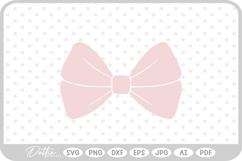 Pink Ribbon Bow Hair Girl Tied Knot SVG PNG DXF Product Image 1