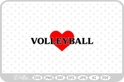 Love Volleyball Sports Heart SVG PNG DXF Product Image 1