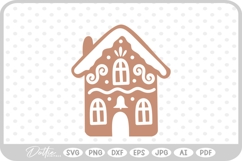 Gingerbread House Christmas Winter Festive SVG PNG DXF Product Image 1