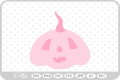 Pink Pumpkin Jack o Lantern Halloween SVG PNG DXF Product Image 1