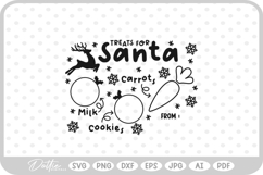 Plate For Santa Reindeers Christmas Eve Milk Cookies SVG PNG Product Image 1