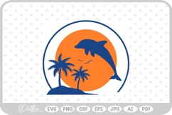 Dolphin Sunset SVG PNG DXF Product Image 1
