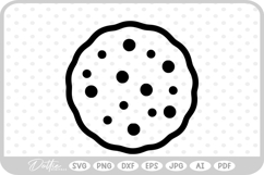 Cookie Chocolate Chip Food Baking Biscuit Santa SVG PNG DXF Product Image 1