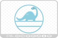 Round Dino Name Monogram SVG PNG DXF Product Image 1