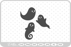 Cute Ghosts Halloween Spooky Autumn Fall SVG PNG DXF Product Image 1