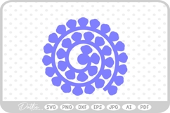 Rolled Paper Flower Template SVG PNG DXF Product Image 1