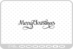 Merry Christmas Script Text Snowflake SVG PNG DXF Product Image 1