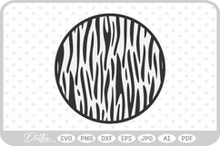 Circle Zebra Print Pattern SVG PNG DXF Product Image 1