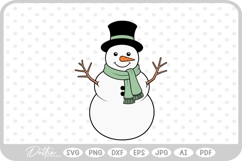 Happy Snowman Christmas Winter Snow SVG PNG DXF Product Image 1