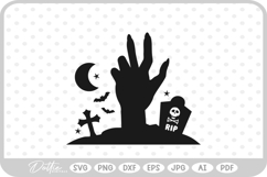 Zombie Hands Grave Halloween Spooky SVG PNG DXF Product Image 1