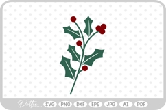 Holly Leaf Berry Christmas Festive Winter SVG PNG DXF Product Image 1