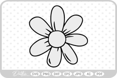 Flower Doodle Sketch Style Hand Drawn SVG PNG DXF Product Image 1