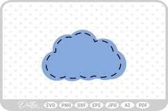 Stitched Cloud SVG PNG DXF Product Image 1