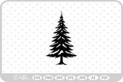 Realistic Tree Winter Snowy Christmas SVG PNG DXF Product Image 1
