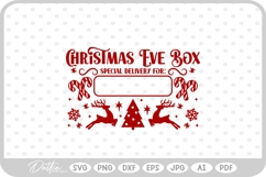 Christmas Eve Box Sticker Name Festive Gift SVG PNG DXF Product Image 1